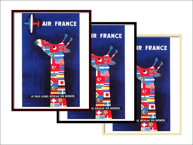 レイモン・サヴィニャック ポスターフレーム　『エールフランス航空』　Raymond Savignac Poster Frame [Air France]